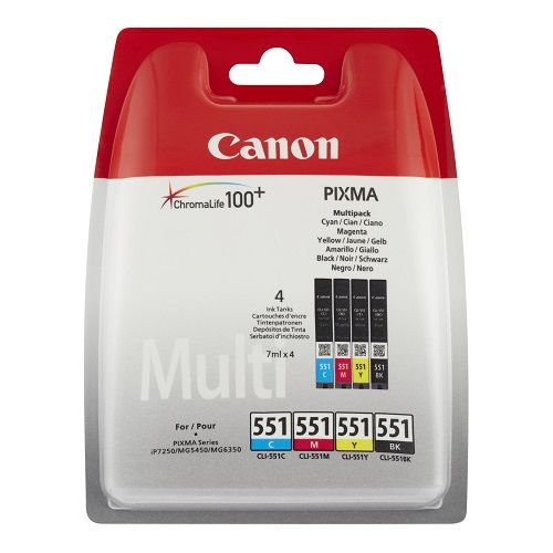 Cartouches CANON PACK 551 XL – C/M/Y/BK