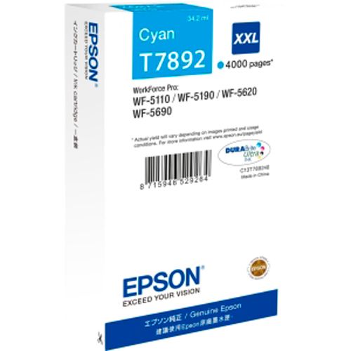 Cartouche EPSON T7892 – Cyan XXL – 4000 pages