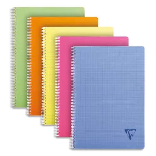 CLAIREFONTAINE LINICOLOR Cahier Spirale A4  5×5  100 pages couverture polypro