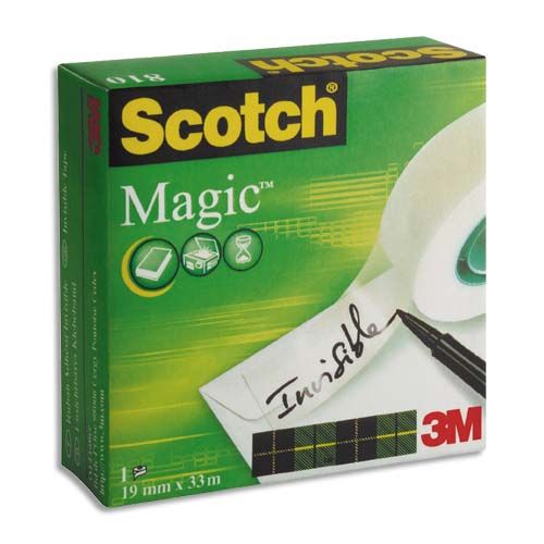 SCOTCH Ruban adhésif Magic invisible 810 – 19 mm x 33 m