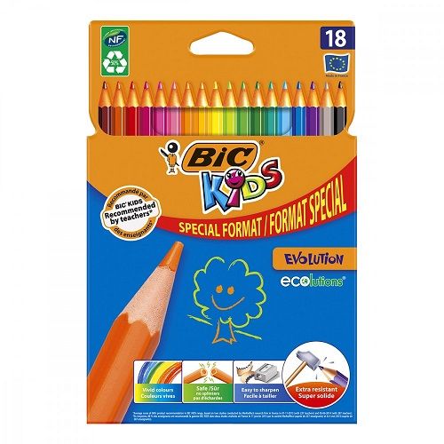 BIC Etui de 18 Crayons de Couleur BIC EVOLUTION Ultra Résistants