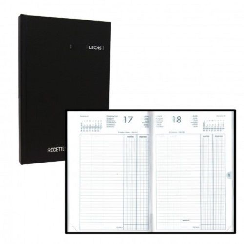 LECAS Agenda RECETTES/DEPENSES 14×22 cm Noir Couverture Rigide