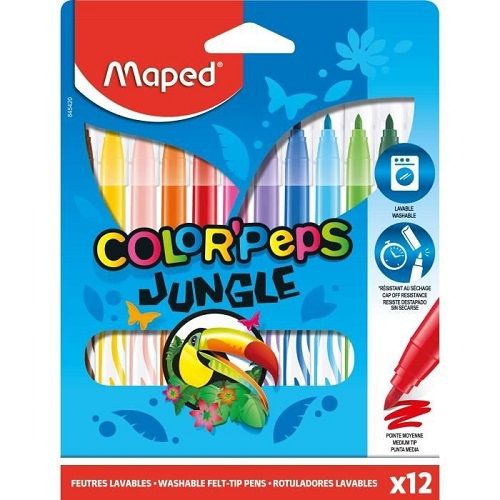 MAPED COLOR PEPS JUNGLE 12 Feutres pointe Moyenne