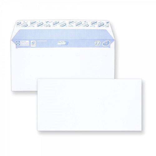 GPV Boîte de 500 Enveloppes blanches auto-adhésives 75g format 110×220 DL