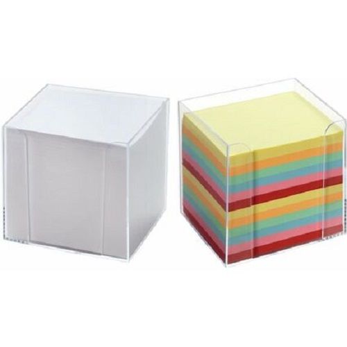 FOLIA Bloc Cube avec boîtier plastique transparent 700 feuilles COULEUR 9x9cm