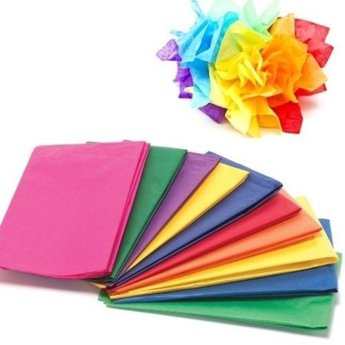 FOLIA 5 feuilles Papier de Soie 500 x 700 mm – Diff. Coloris – Peut déteindre