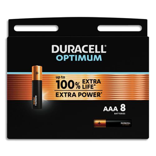 DURACELL 8  Piles Alcalines AAA OPTIMUM, 1,5 V LR03