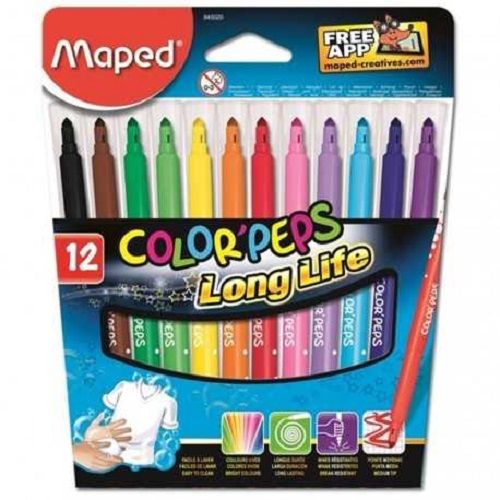 MAPED Pochette 12 Feutres COLOR’PEPS Pte Moyenne