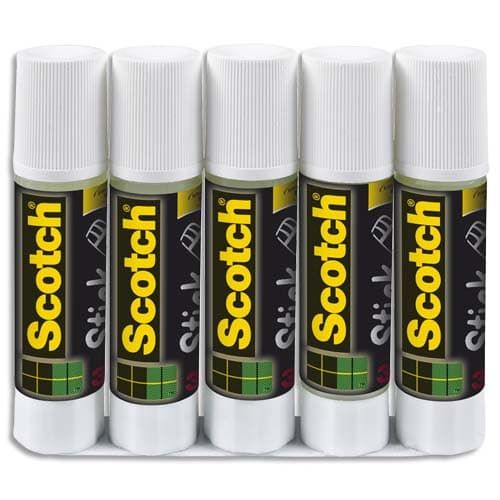 SCOTCH Lot de 5 bâtons de Colle Blanche Scotch© 8g PROMO RDC