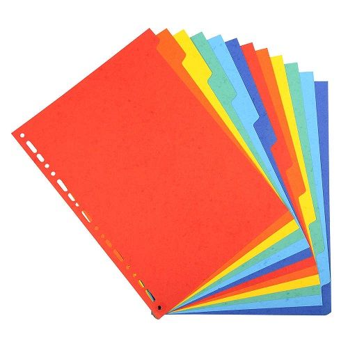 EXACOMPTA 12 Intercalaires PASTELS en Carte Recyclée 170g Format A4 1612E