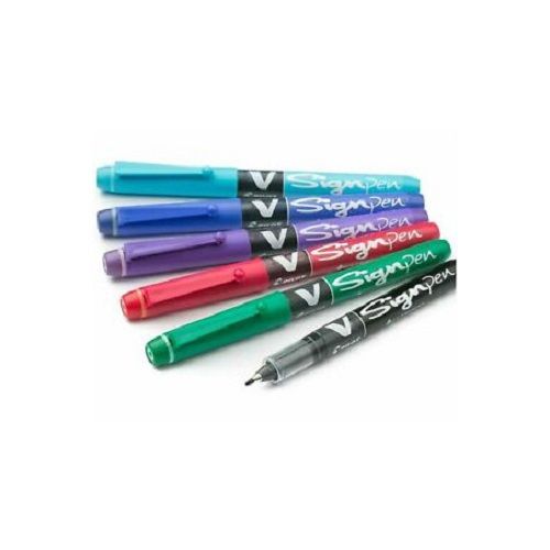 PILOT V-SIGN PEN Stylo Feutre Encre Fluide  VERT/VIOLET/TURQUOISE