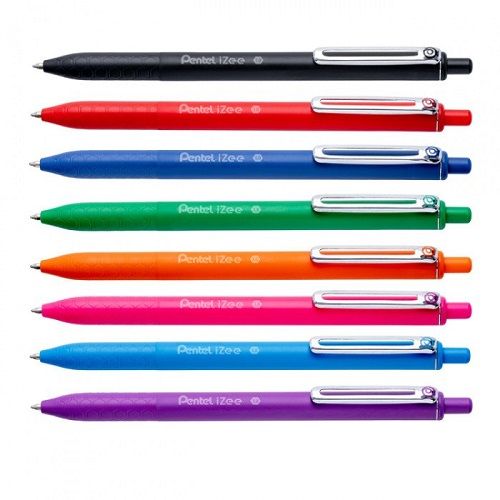 PENTEL Stylo bille iZee à Mine Rétractable 1 mm. Différents Coloris. BX470