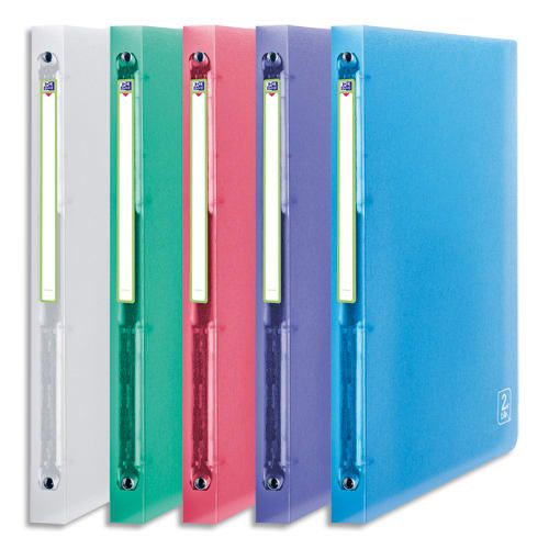 OXFORD Classeur 2nd LIFE 4 anneaux en PP. 5/10. Dos 2cm format A4