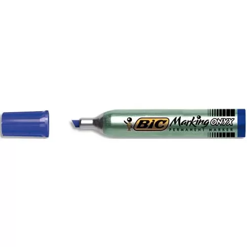 BIC ONYX 1591 Marqueur Permanent Pointe Biseau BLEU