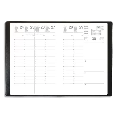 Agenda Bureau  EXDI OLYMPE  JANV/DEC. 16 x 24 cm 1 sem. sur 2 pag +  notes   PVC