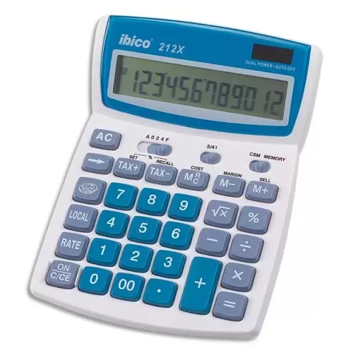 IBICO Calculatrice de Bureau 12 chiffres, euro 212X