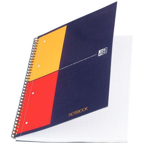 OXFORD Cahier NOTEBOOK spirales 160 p. perforées 5×5 21×31,8cm Couverture Rigide