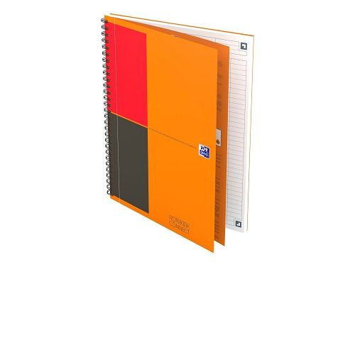 OXFORD Cahier NOTEBOOK Spiralé 160 p perforées Lignées 6mm 21×31,8cm Couv RIGIDE