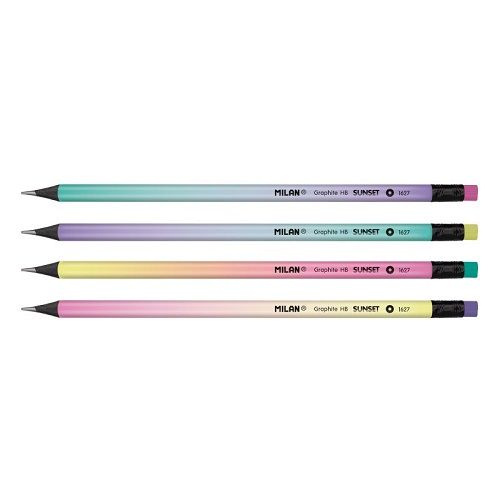 MILAN Crayon à Papier HB  SUNSET avec embout gomme (diff. color. Dispo.)