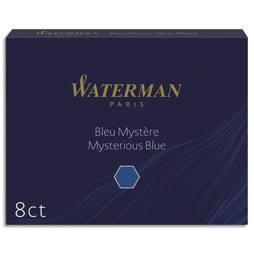 WATERMAN 8 Cartouches Longues Bleu Mystère