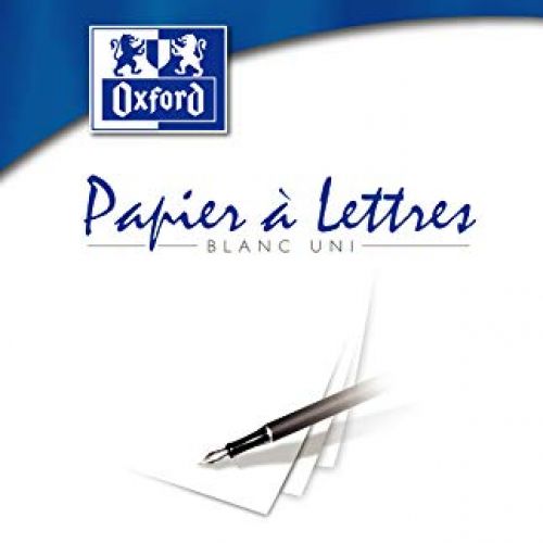 OXFORD Bloc 50 feuilles de Papier à Lettres Uni 80g format 21 x 29.7 cm