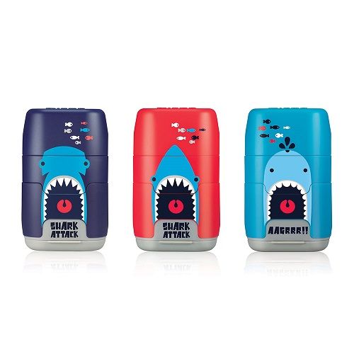 MILAN Duo Taille Crayon Gomme COMPACT SHARK ATTACK