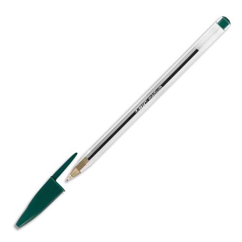 BIC Stylo Bille Pointe Moyenne CRISTAL VERT