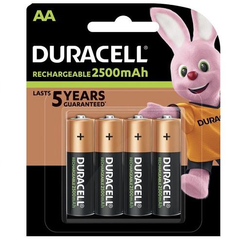 DURACELL 4 Piles Accus Rechargeables AA 1,2V  2500 mAh