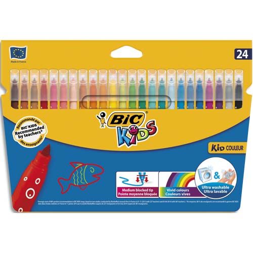 BIC Pochette de 24 feutres de coloriage KIDS