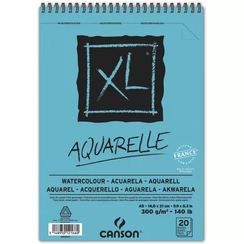 CANSON Bloc XL AQUARELLE 20 Feuilles Format A5 – 300 g