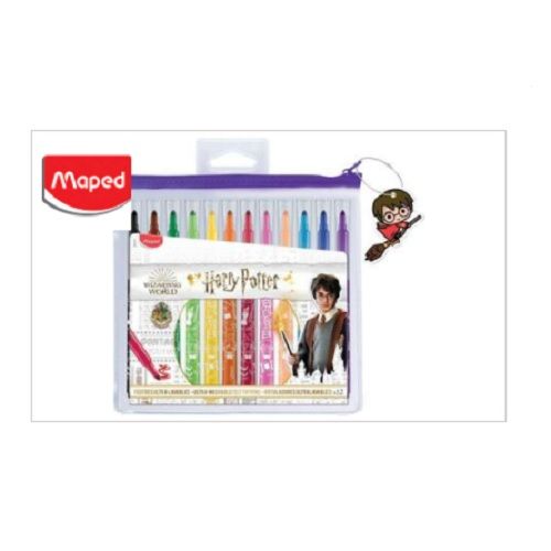 MAPED 12 feutres HARRY POTTER, en Trousse Transparente