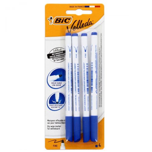 BIC étui de 8 feutres VELLEDA 8 coloris effaçables à sec Pointe Fine