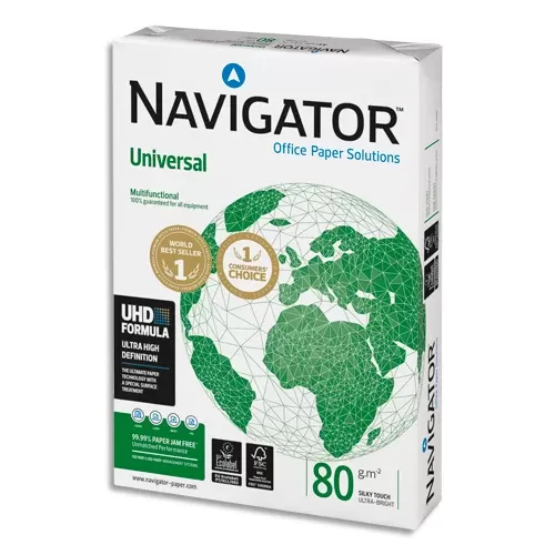 NAVIGATOR Ramette de 500 Feuilles de Papier Extra blanc A4 80g CIE 169