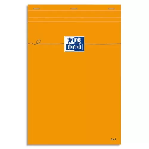 OXFORD Bloc Note Format A5 14,8 x 21 cm 80 feuilles micro perforées 80g  5×5