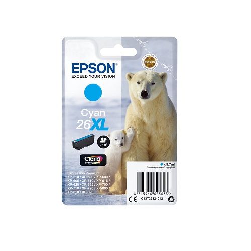 Cartouche EPSON 26XL – Cyan