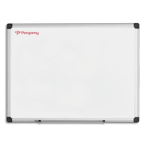 PERGAMY Tableau Blanc émaillé Magnétique Cadre alu 45 x 60cm