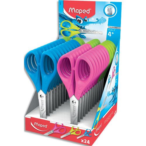 MAPED Ciseaux Pulse 13 cm, bouts ronds, Divers coloris