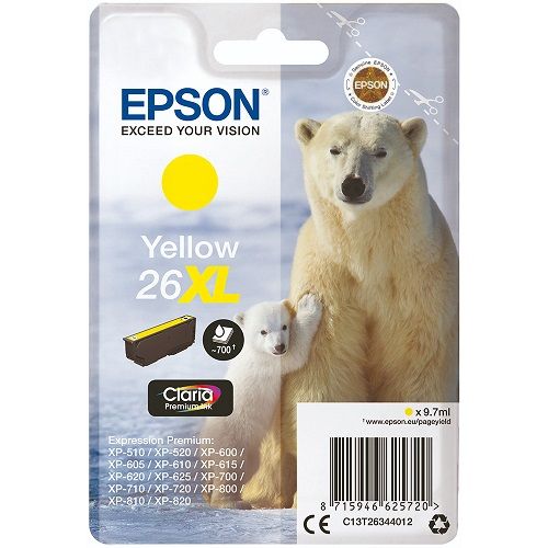 Cartouche EPSON 26XL – Yellow