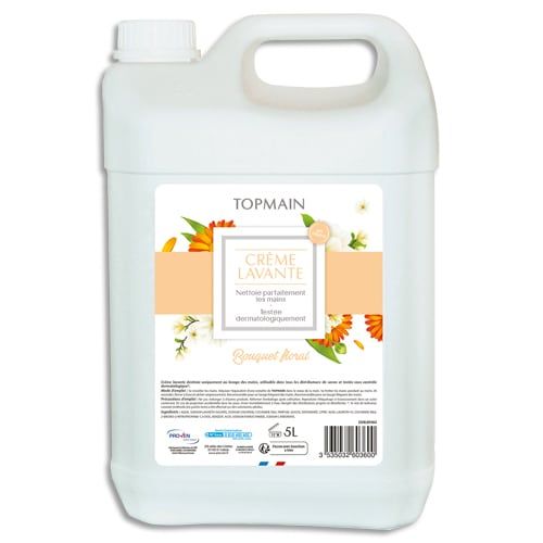 TOPMAIN Bidon de 5 litres de Crème Lavante Liquide Parfum Floral