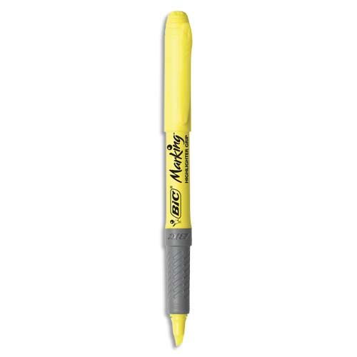 BIC HIGHLIGHTER Surligneur JAUNE Brite Liner Grip