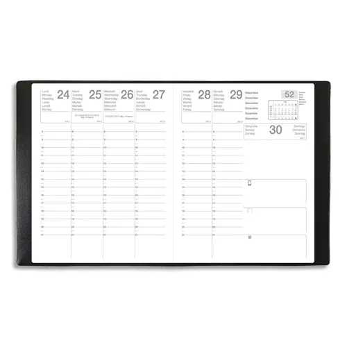 Agenda Bureau EXDI MERCURE JANV/DEC 1 sem. sur 2 p. + notes 21 x 27 cm PVC