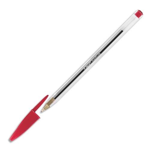 BIC Stylo Bille Pointe Moyenne CRISTAL ROUGE