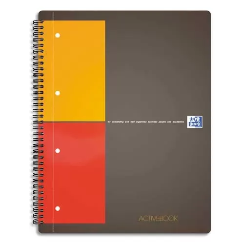 OXFORD Cahier ACTIVEBOOK spirale 160 p. perforées 80g 5×5 17x21cm