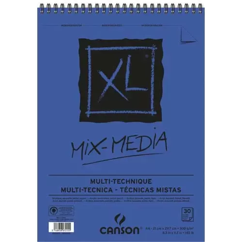CANSON Bloc XL MIX MEDIA 30 Feuilles Format A4 – 300 g