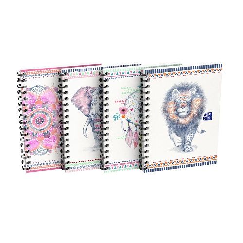 OXFORD Carnet à Spirale BOHO CHIC Format A6 Petits Carreaux 5×5