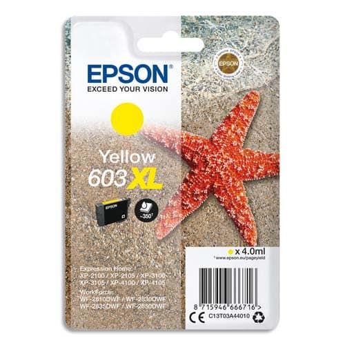 Cartouche EPSON 603XL Yellow environ 350 pages