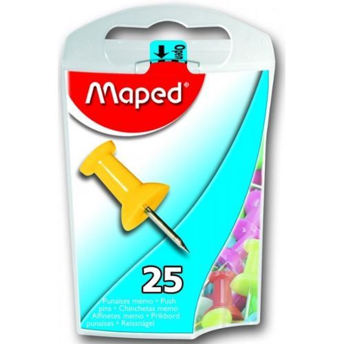 MAPED Boite de 25 Punaises Mémo coloris assortis