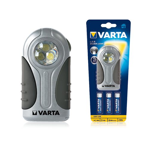 VARTA  Lampe Torche Silver Light 28 lumens 12h 41mètres 3AAA