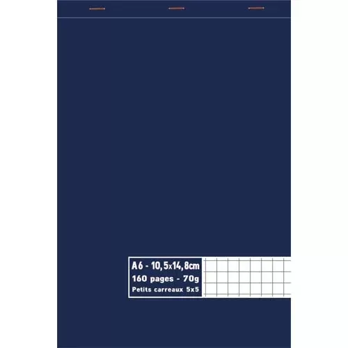 CLAIREFONTAINE Carnet reliure brochure 11x17 cm 192 pages petits carreaux  5x5 papier 90g