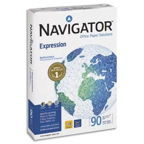 SOPORCEL Ramette 500 Feuilles Papier Extra Blanc Navigator A3 90G CIE 169